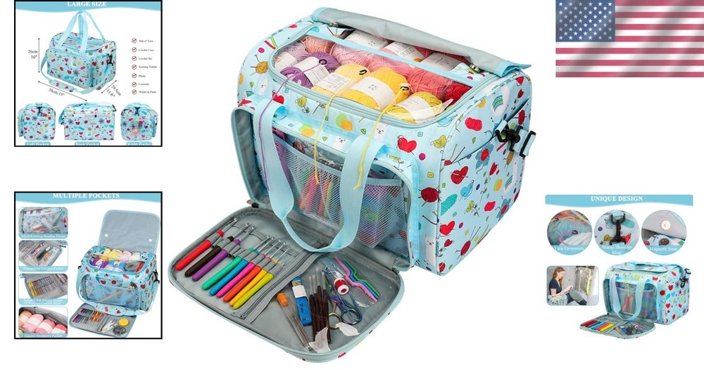 Durable Yarn Organizer with Shoulder Strap