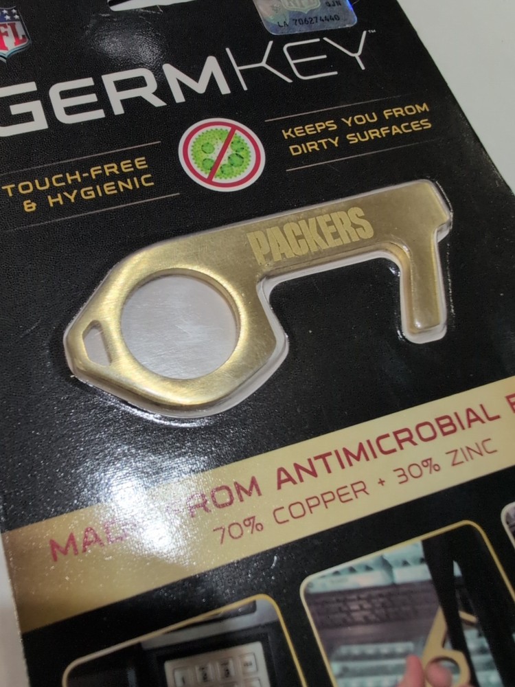Packers Germkey - NFL Antimicrobial Brass