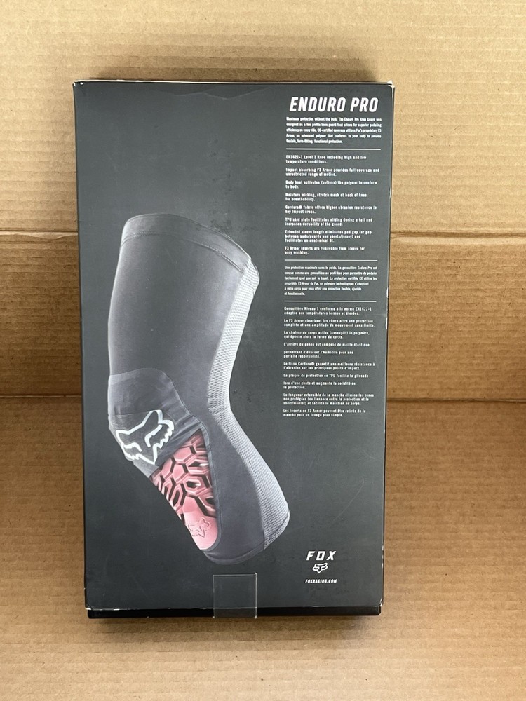 FOX ENDURO PRO Knee Guard w/ F3 Armor Insert. Grey. Size Small