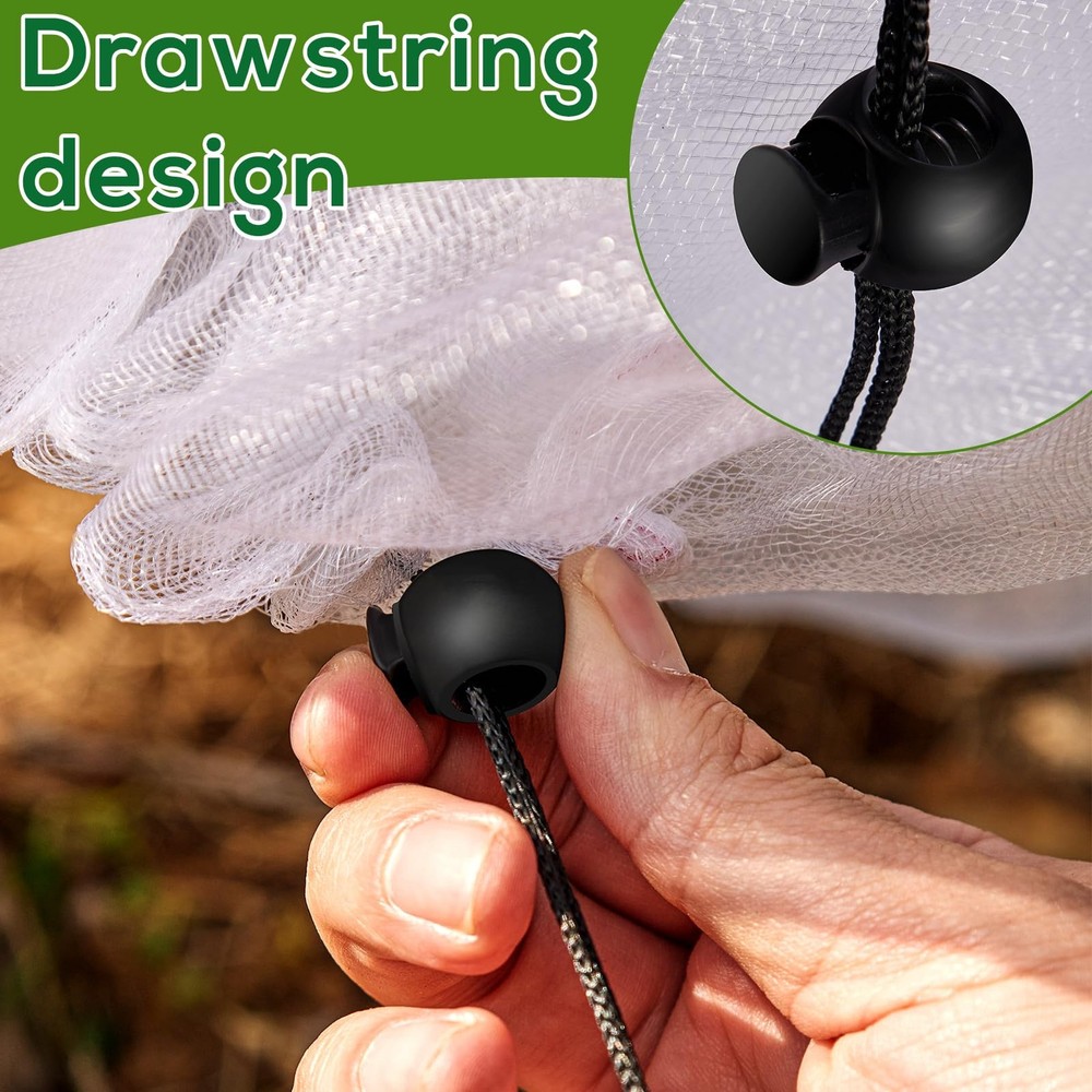Fruit Tree Netting with Drawstring, 6.9x8.5ft 6.9 x 8.5FT/1Pack, White