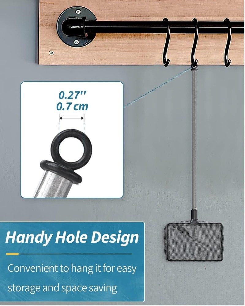 Compact 4 Inch Fish Net with Rust-Resistant Handle - Ideal for Aquariums