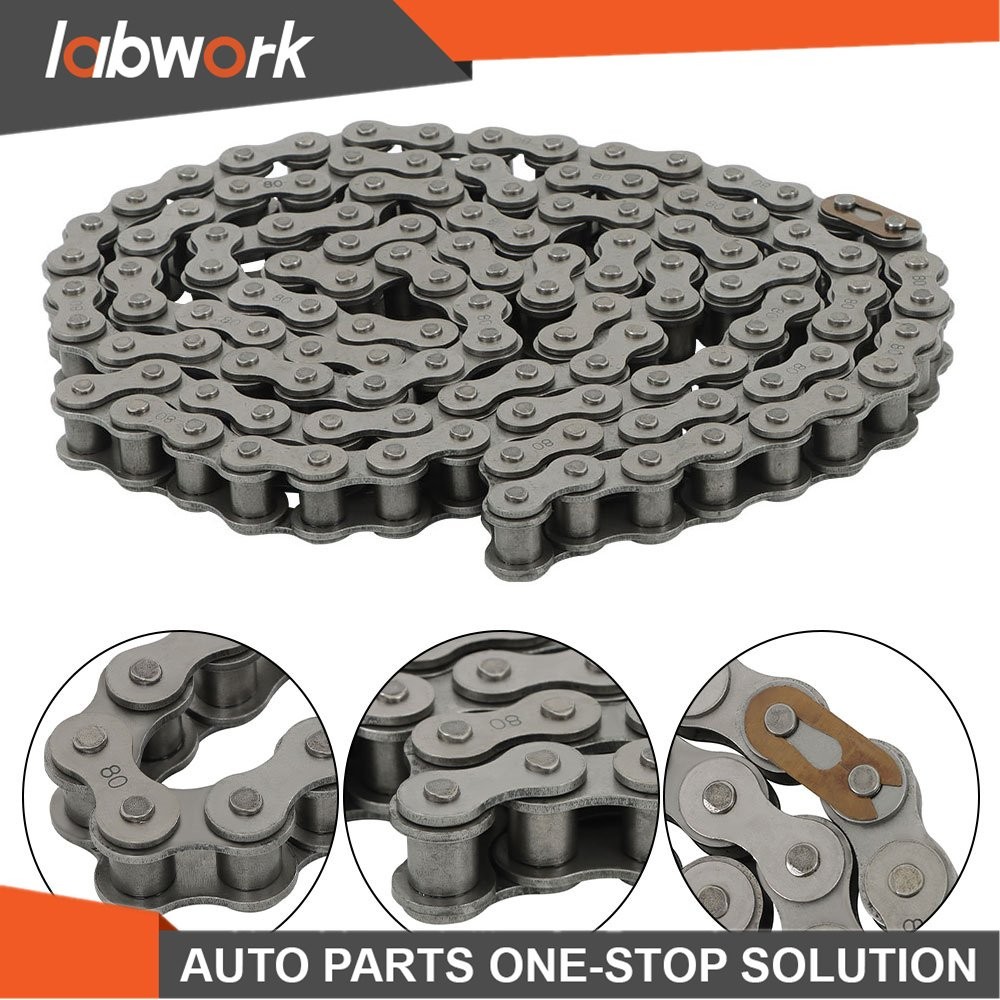 Labwork #80 Heavy Duty Roller Chain × 10 Feet With 1 Connector