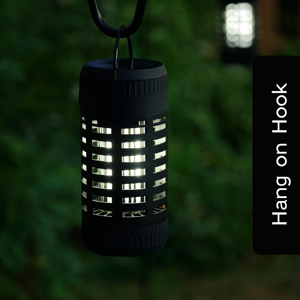 2-Pack PIC - Portable Bug Zapper Insect Killer Solar Lantern LED Flame Effect