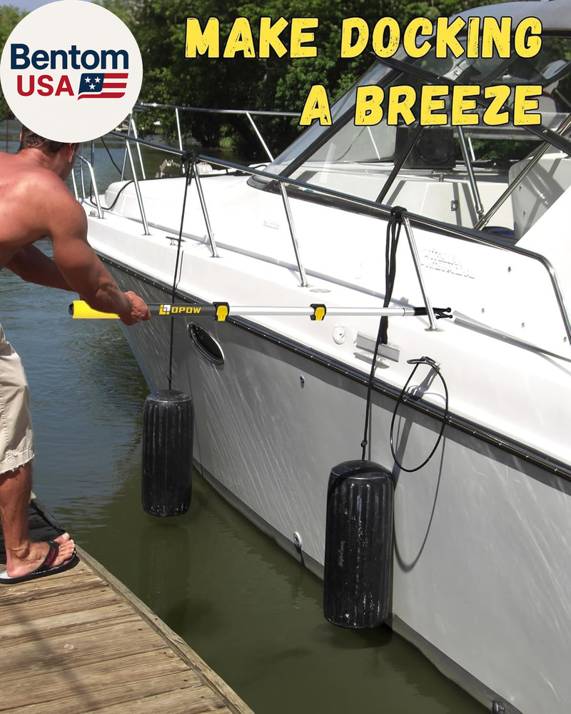 Telescoping Boat Pole with 2 Pcs Replaceable Hooks, Telescopic Pole Rust-Resista