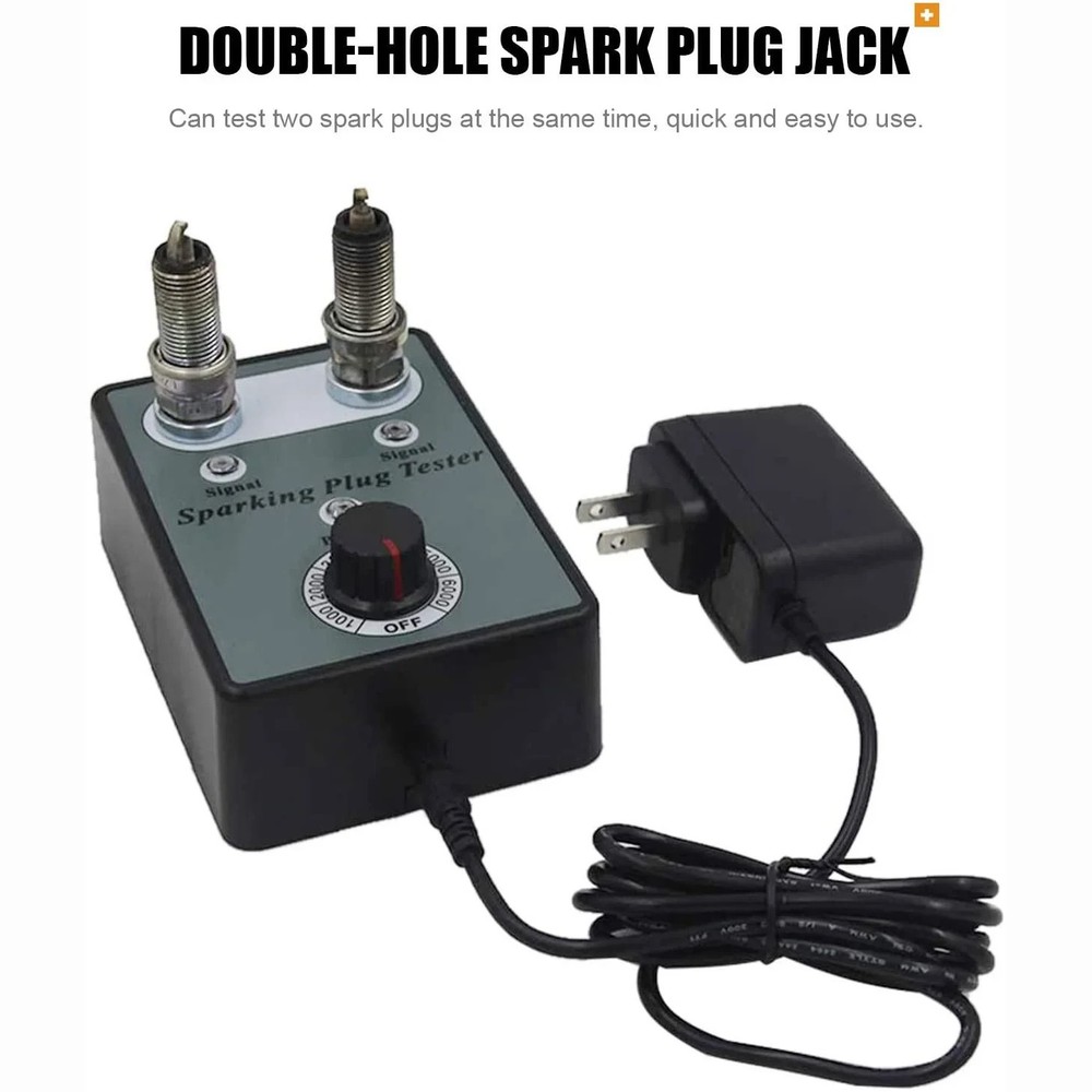 Spark Plug Tester Dual Hole Diagnostic Tool Car Gasoline Ignition Analyzer