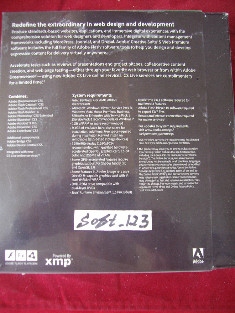 Adobe Creative Suite 5 CS5 WEB Premium For Windows Full Retail =SEALED BOX=