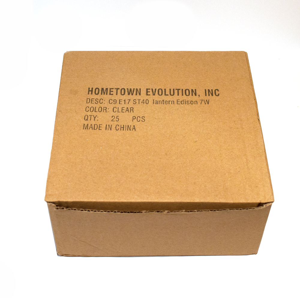 Box of 25 ST40 Lantern Edison 7W C9 E17 Vintage String Light Replacement Bulbs