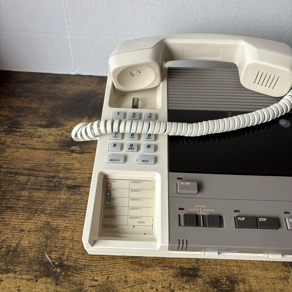 AT&T Model 1510 Answering System Retro 2-Way Programmable Office Phone - White
