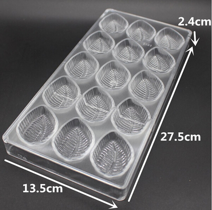 3d Leaf Shaped Candy Molds Hard Polycarbonate Chocolate Mold Plastic Baking Tray