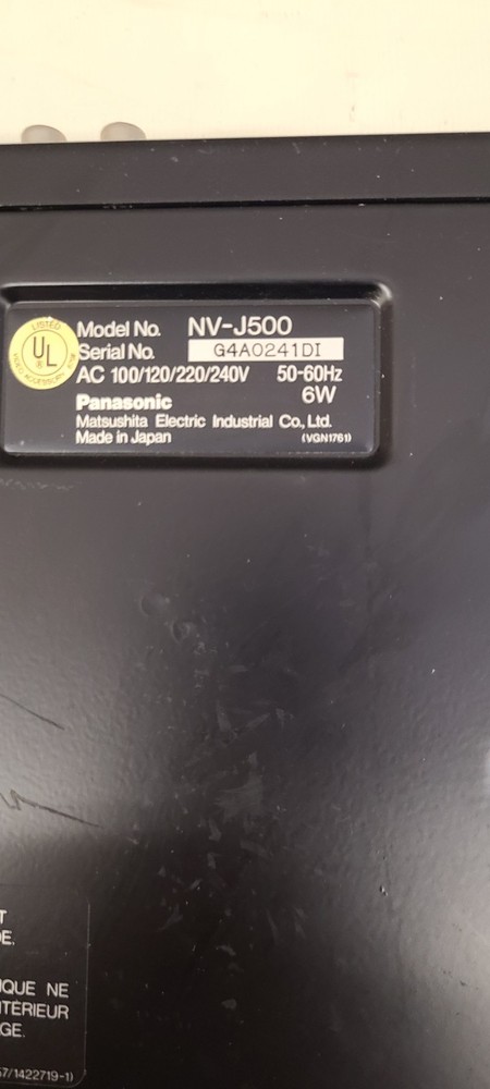 Vintage Panasonic Multisource NV-J500 Swircher Untested