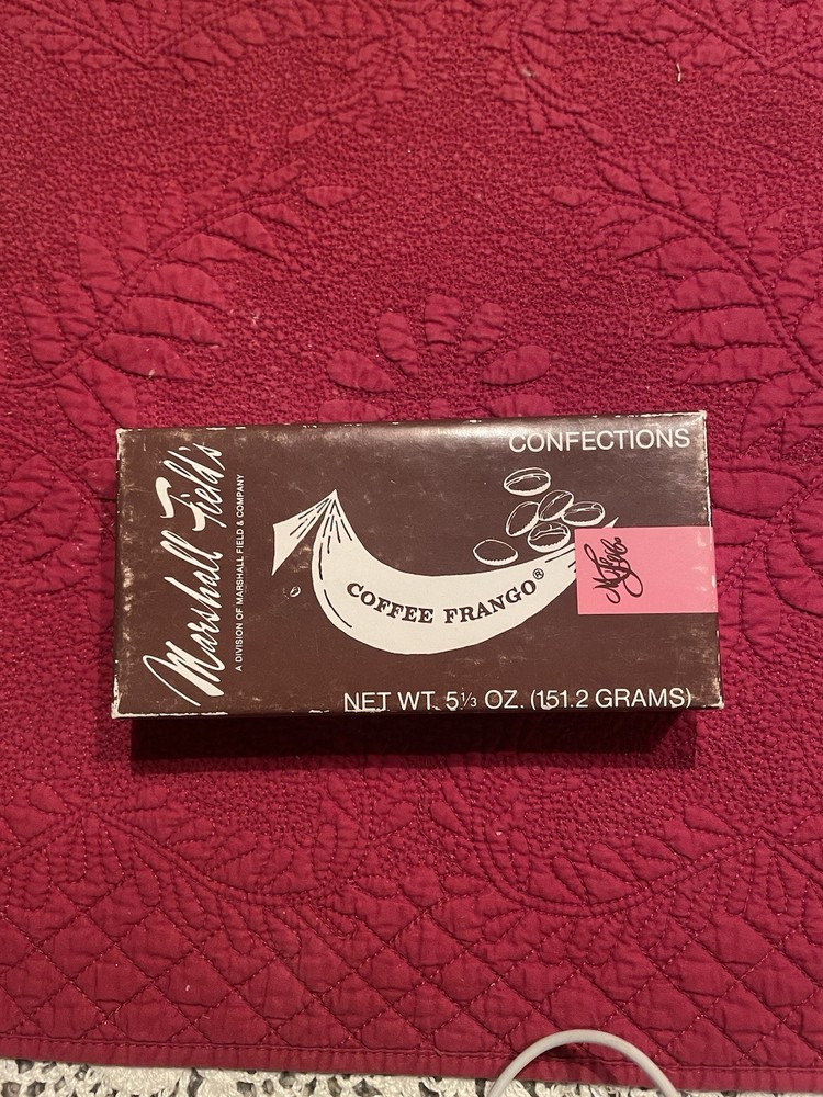 Vintage Marshall Fields Coffee Frango Confections Box Chocolate empty, Rare, 80s