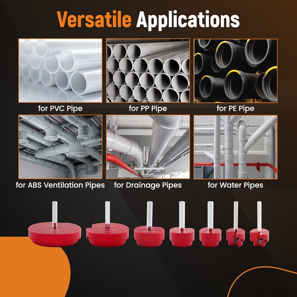 7PCS PVC Pipe Reamer Kit Fitting Socket Saver SCH Plumbing Tools for 1/2" Drills