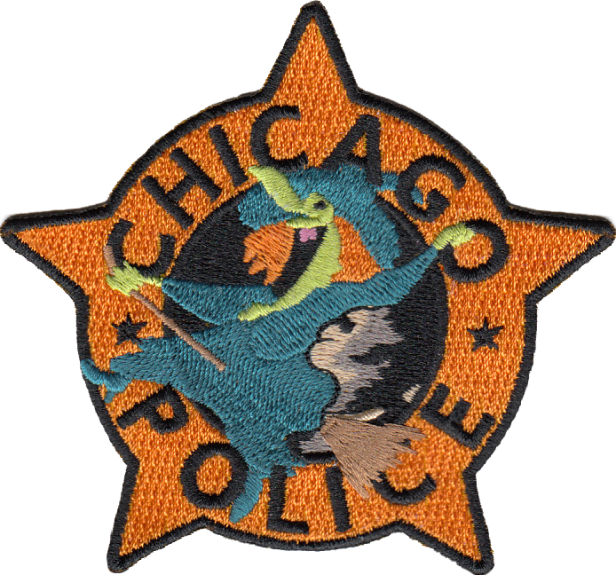 CHICAGO POLICE STAR PATCH: Halloween Witch
