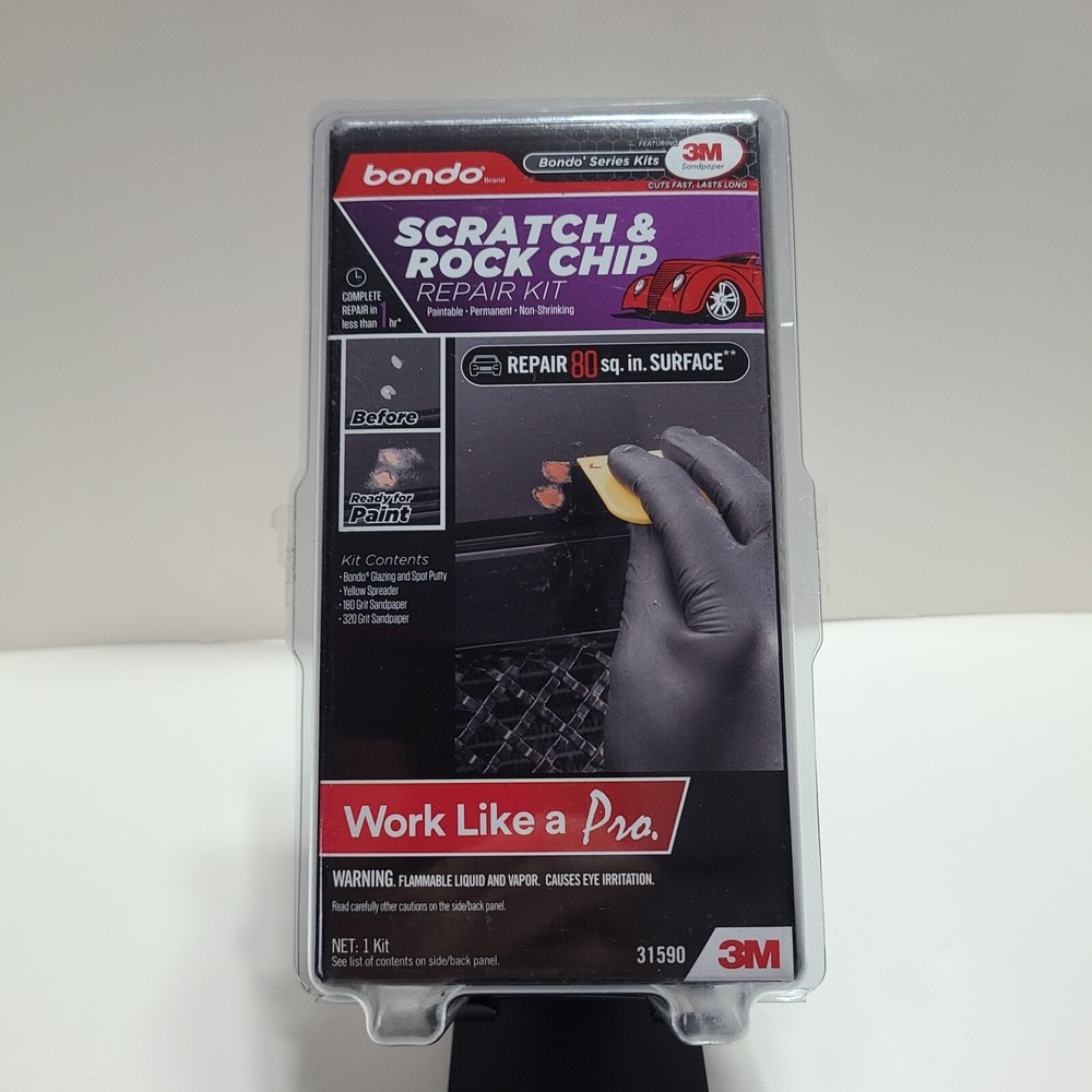 3M Bondo Scratch & Rock Chip Repair Kit. Paintable • Permanent • Non-Shrinking.