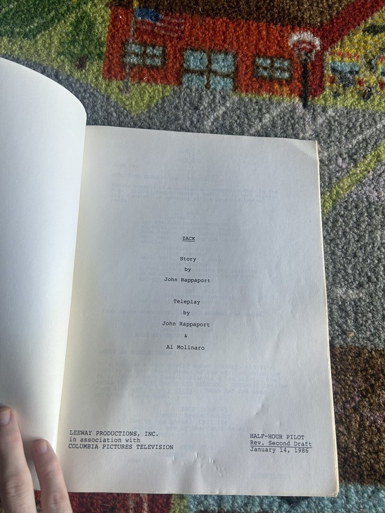 Zack Unreleased Script Original Pilot 1986 Colombia Pictures Screenplay