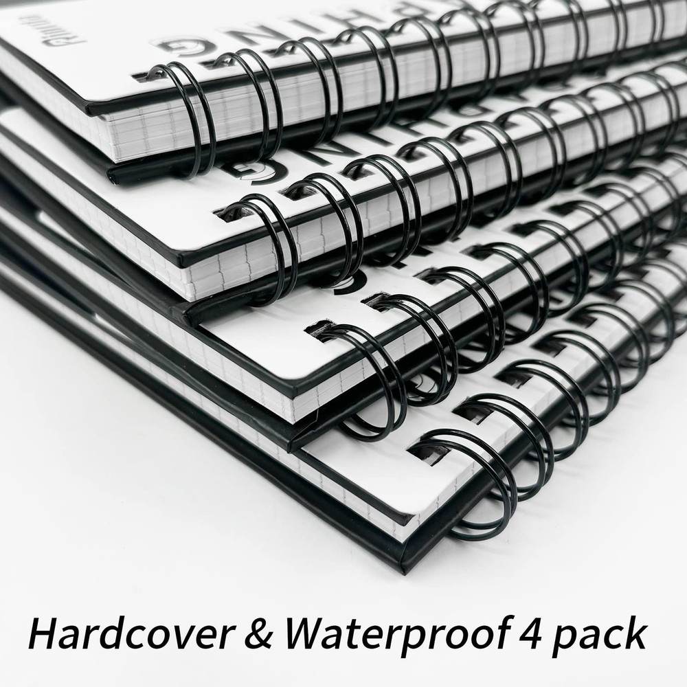 Graph Paper Notebook Spiral Notebook 8.5" x 11"-4 Pack Grid Paper Notebook Gr...