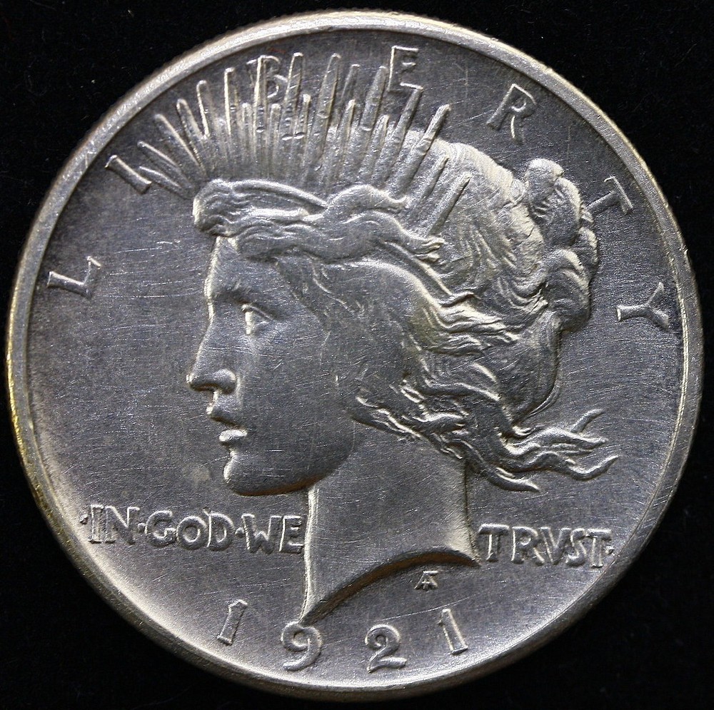 1921 PEACE SILVER DOLLAR ~ AU KEY DATE CLEANED #P4