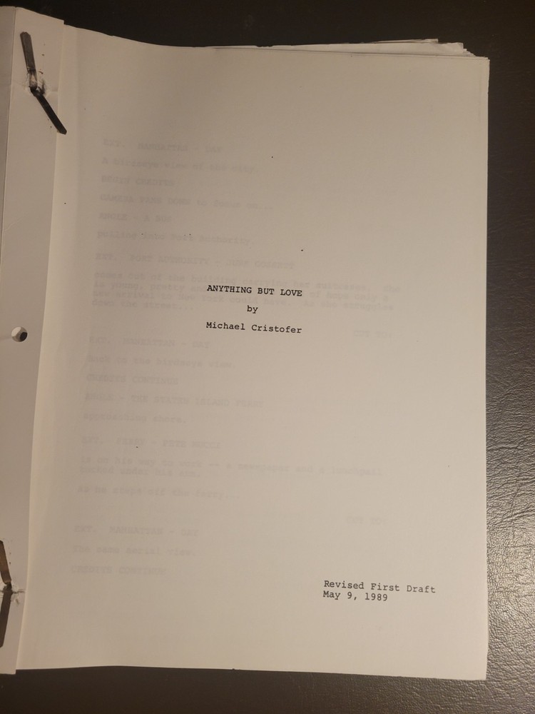 Anything But Love - Michael Cristofer - Revised First Draft Screenplay (1989)