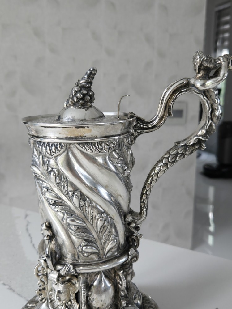 EXCEPTIONAL EXTRA LARGE GERMAN SILVER TANKARD