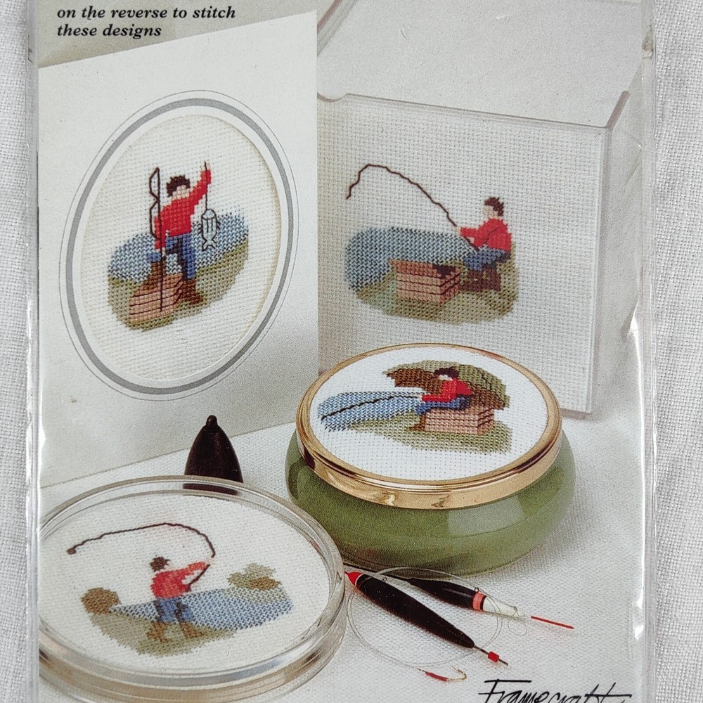"Fishermen" Counted Cross-stitch Design Pack of 4 Templates Patterns Framecraft