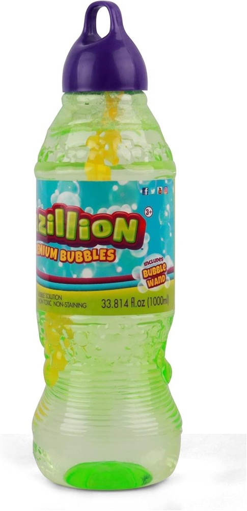 Bubbles 1L Bubble Solution with 7-in-1 Wand - Safe & Non-Toxic Fun