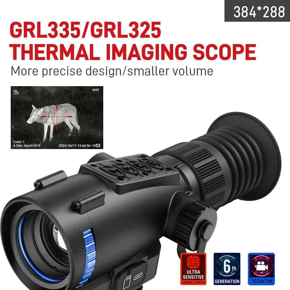 384x288 Thermal Monocular Night Vision Scope 35mm Multi-Function Thermal Scope
