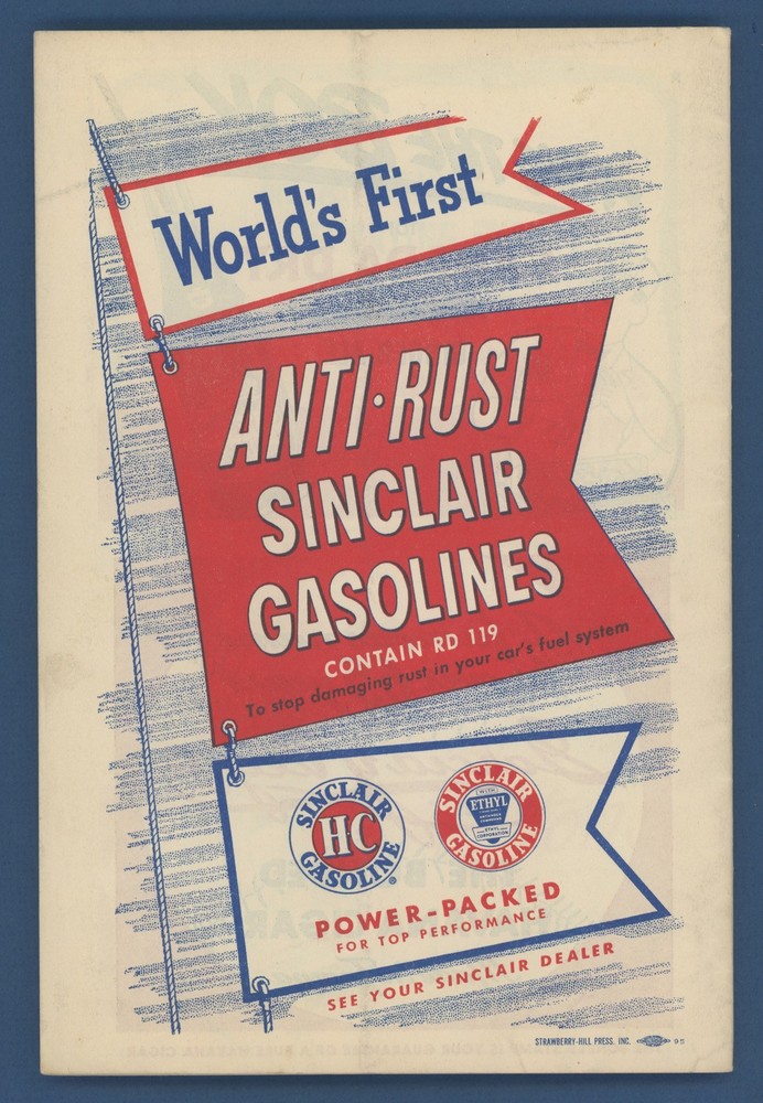 1950 Washington Senators at New York Yankees Game Program • Unscored
