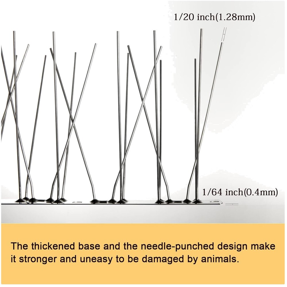 Stainless Steel Bird Spikes Kit - 10.2ft Coverage