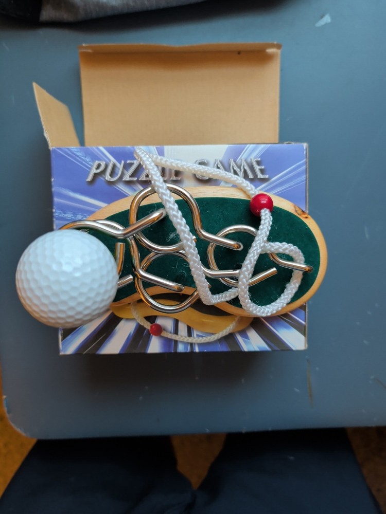 Bits & Pieces Golf Brainteaser 3D Wooden String Intriguing Game puzzle-(D4)