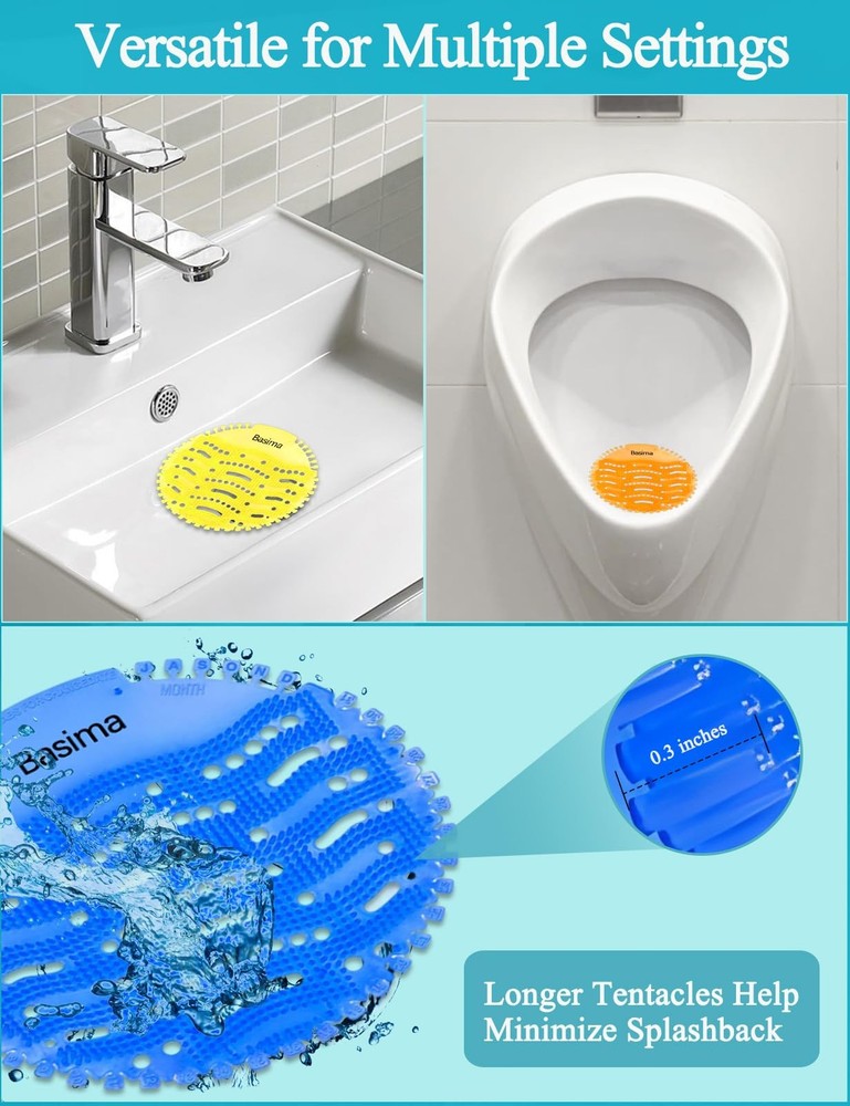 Urinal Screen Deodorizer, 50-Pack Long-Lasting Scents Urinal Cakes (Ocean Bre...