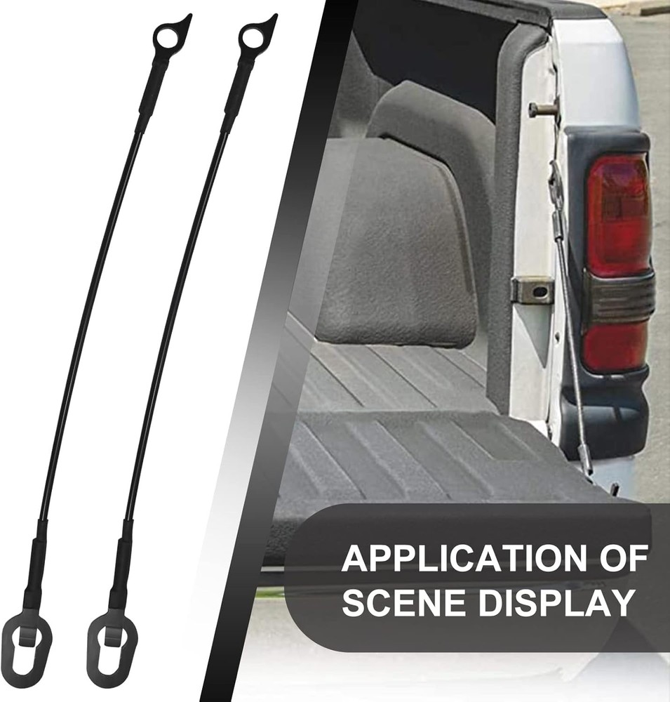 Pair Rear Tailgate Cables Lift Gate Support Straps Compatible with 1994-2002 Ram
