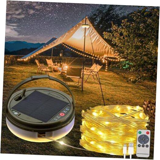 Solar Camping String Lights Fairy String Light, 4 in 1 Portable 39.4 FT