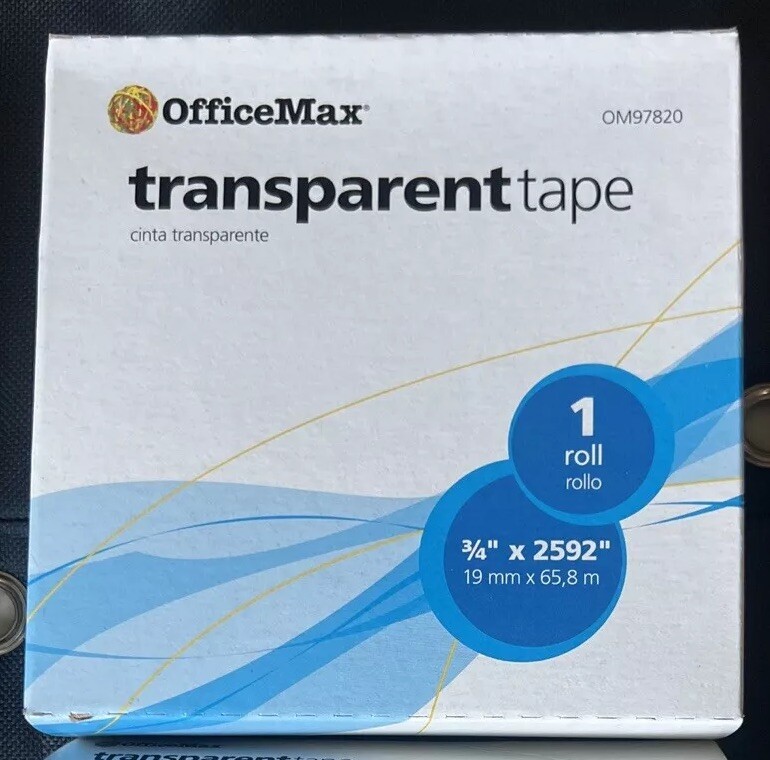 Large Roll Transparent Tape 3/4" X 2592 Office Max