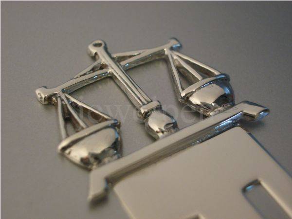 Bookmark Justitia Scale Suum Cuique Solid 925 Sterling Silver (V1)