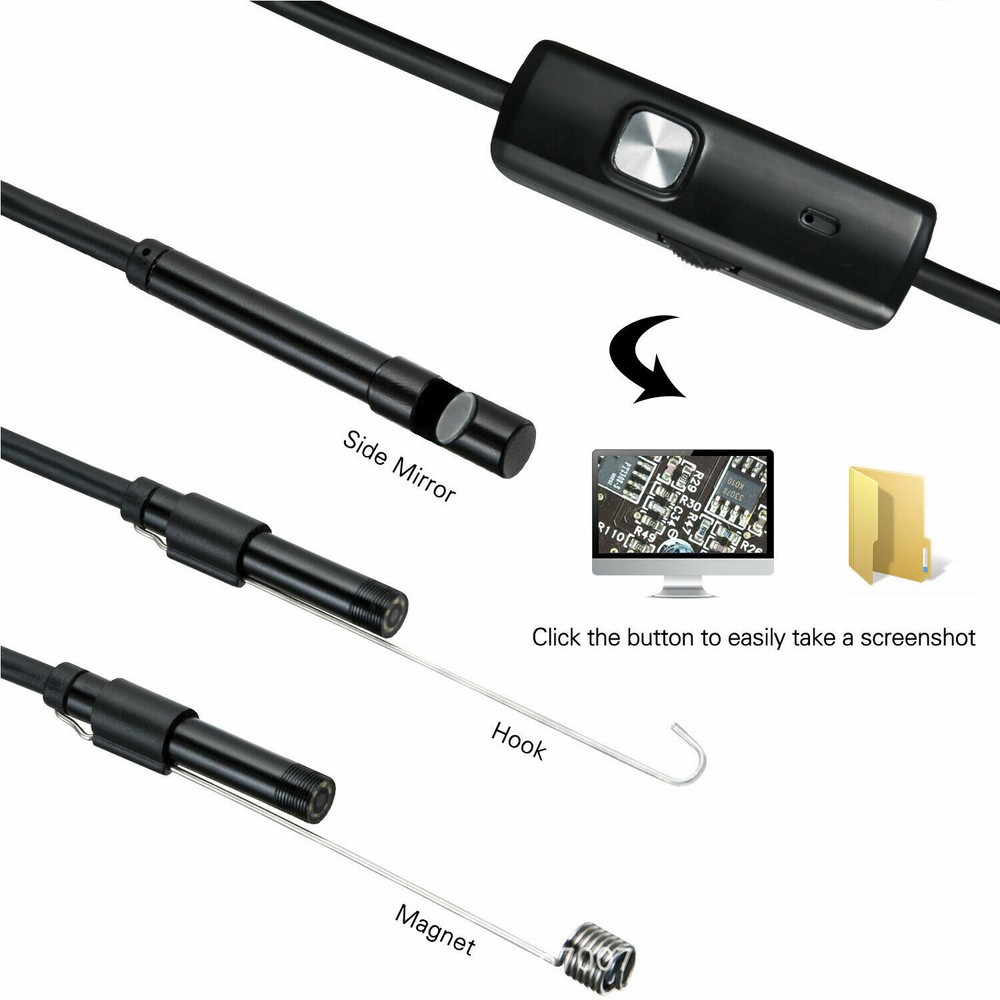 6LED USB Snake Endoscope Borescope HD Inspection Camera Scope For Android Type C