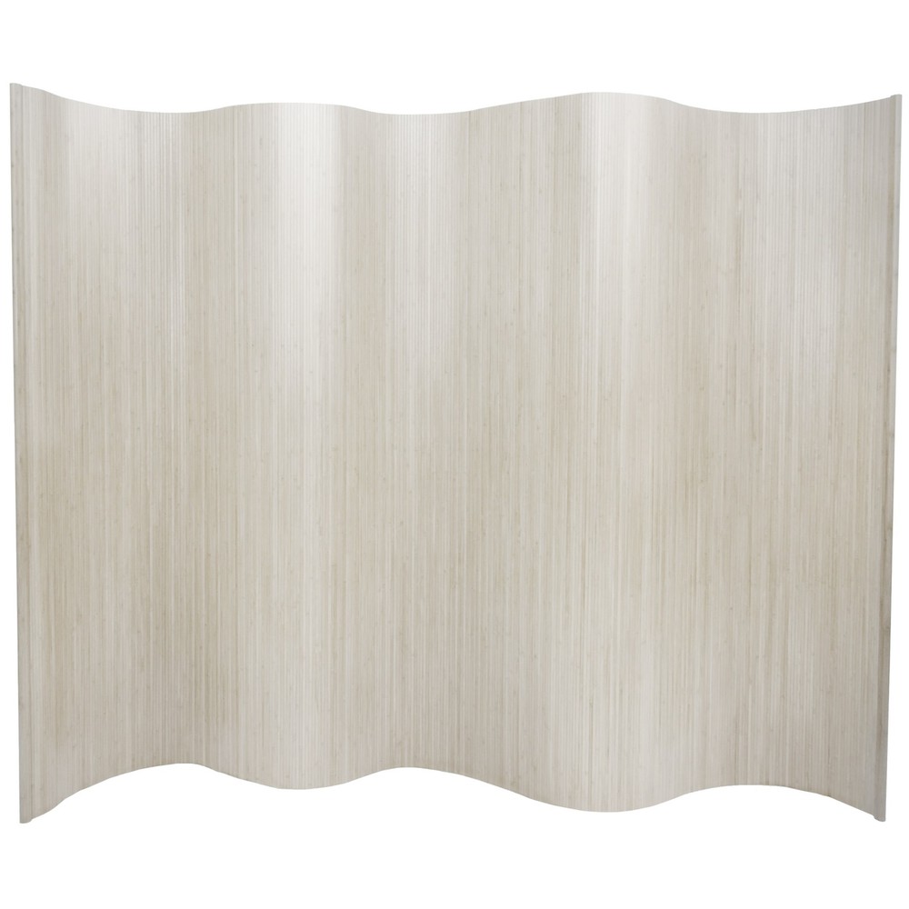 6 ft. Tall Bamboo Wave Screen - Rustic White