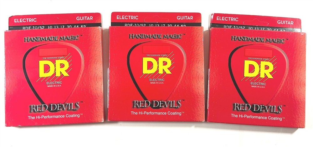 DR Guitar Strings Electric 3 Sets Red Devils K3 High Performance Coated 10-52
