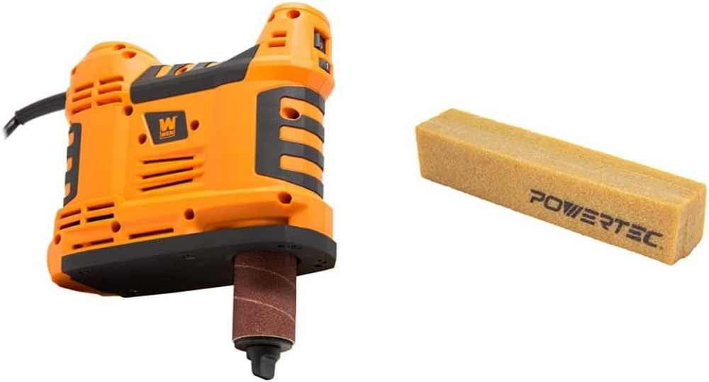 Oscillating Spindle Sander Bundle with POWERTEC Sanding Cleaning Stick