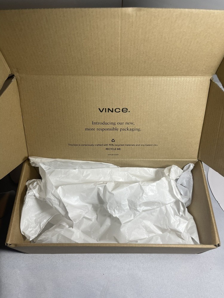 Vince Brown Empty Shoe 12x5.5x4” ” Box Drawstring Dust Bag Logo Tissue Inserts