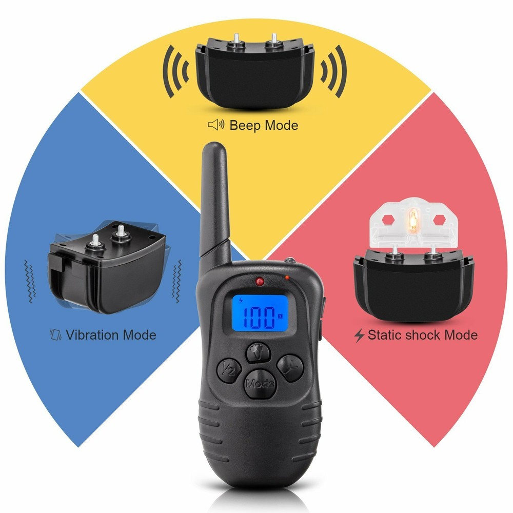 Dog Training Bark Collar Remote Control Trainer Waterproof Shock Rechargeable