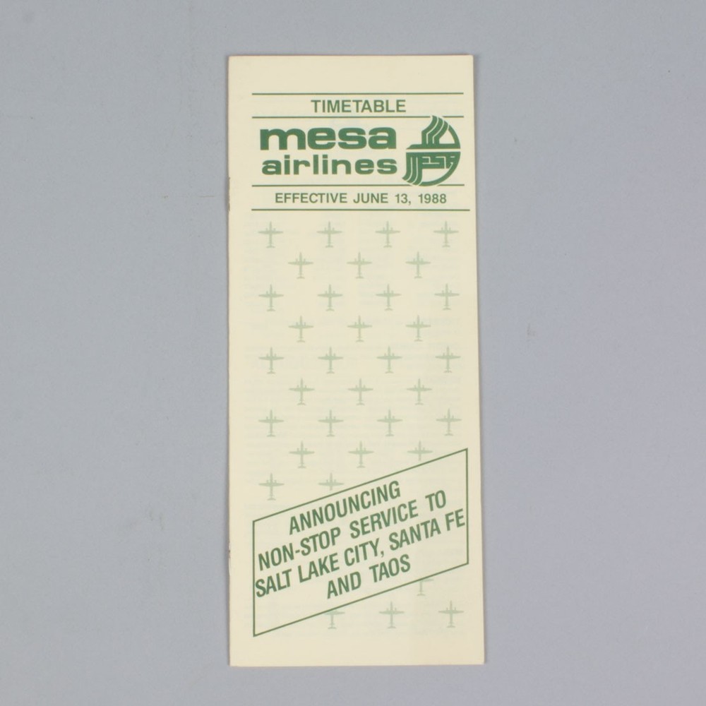 Mesa Airlines - June 13 1988 - Airline Timetable