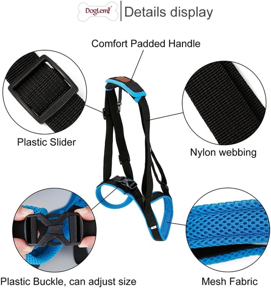 Doglemi Dog Lift Support Harness Rear 2 Leg Sling Strap Size Medium - Adjustable