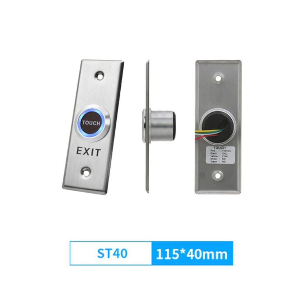 DC12V Stainless Steel Concealed Dual Color LED Touch Access Control Exit Switch
