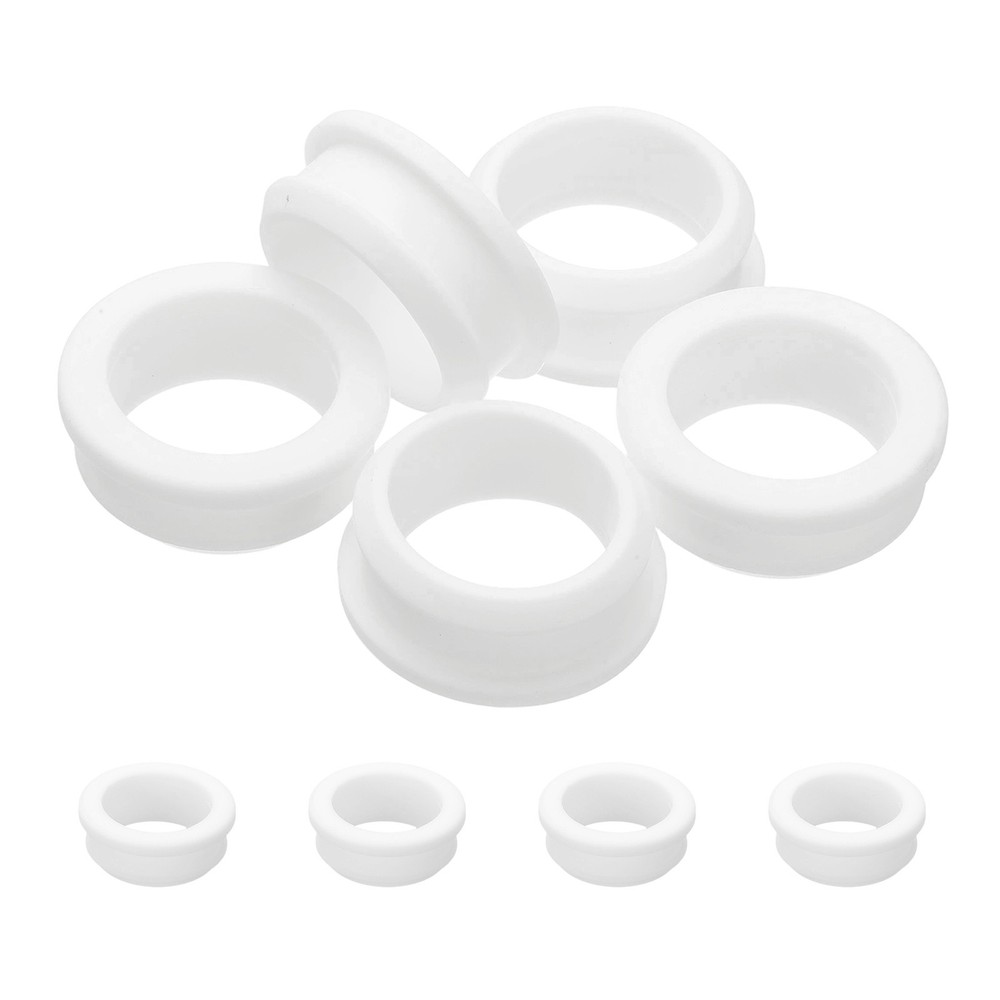 5pcs Wire Grommet, 36.6mm Mounting Dia Plastic Grommets Cable Hose Snap, White