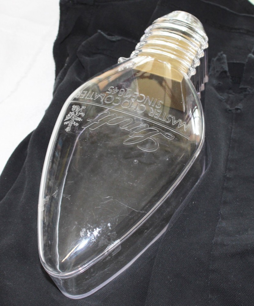 Lindt Chocolate Lucite Lightbulb Shaped Container