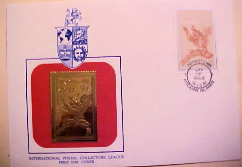 PITCAIRIN GOLD FOIL FDC 1982