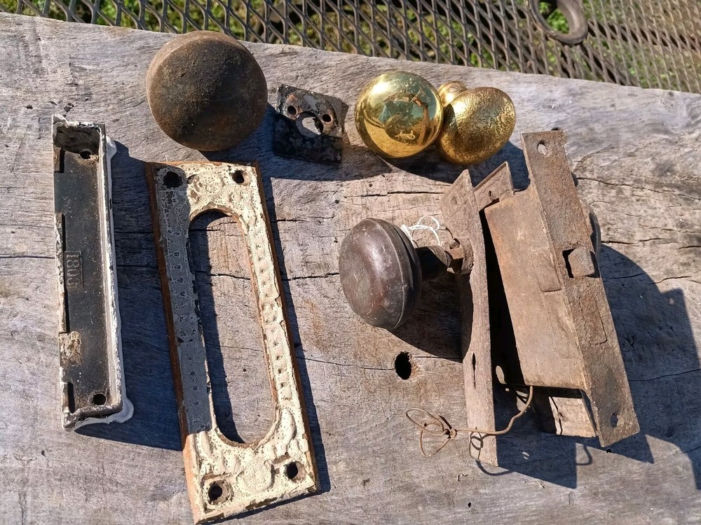 Antique Door Knobs Lot With Hardware