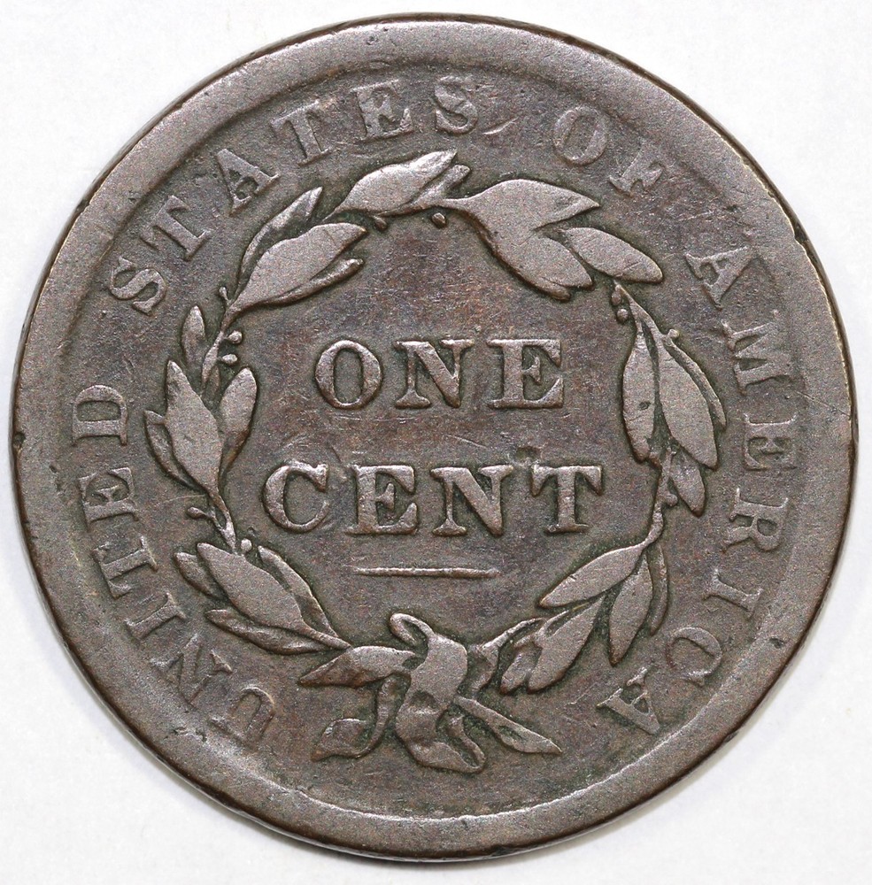 1839 1c Silly Head Coronet or Matron Head Large Cent