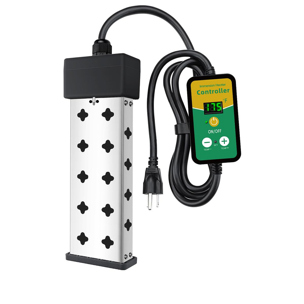 Immersion Water Heater 1800W 120V with Digital Thermostat Control, Dry Burn Prot