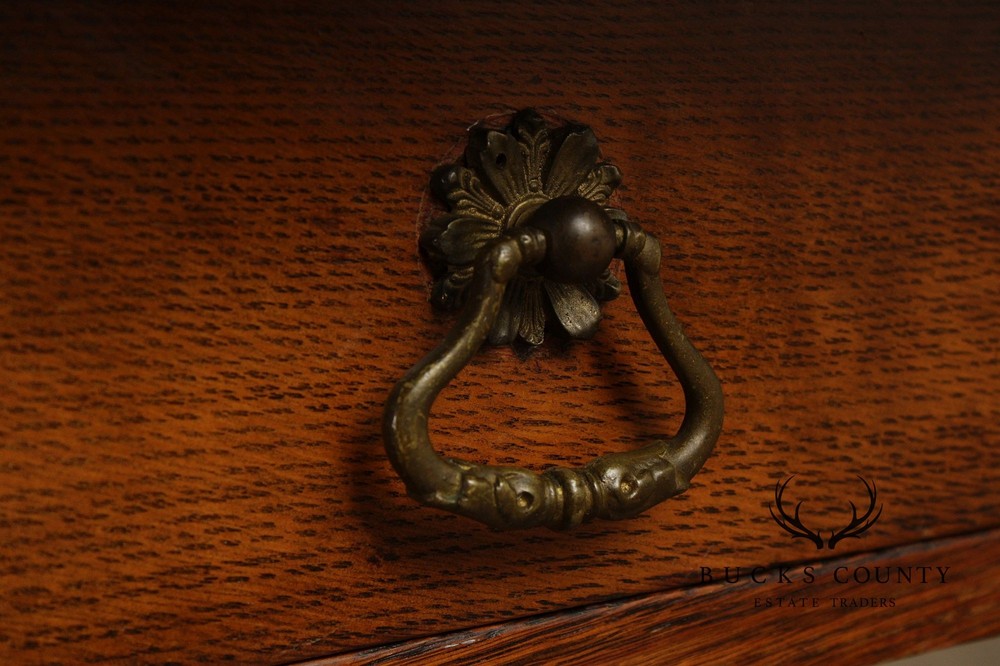 Antique Victorian Carved Oak Server